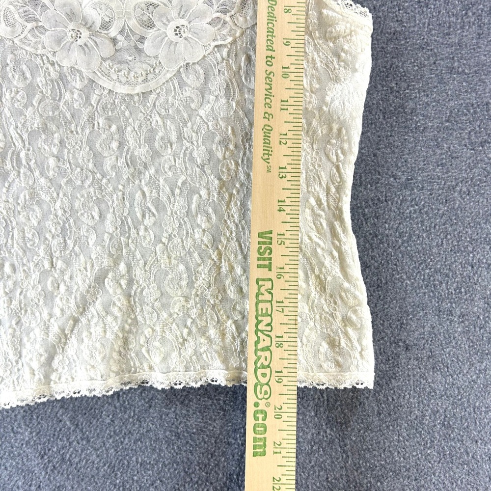 Vintage Emil Bole Lace Camisole Tank Top Romantic Coquette Bridal Layering L - Picture 6 of 8